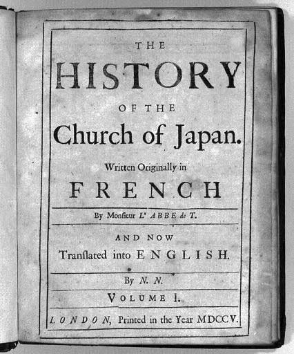 クラセ 『日本教会誌』 英訳・1705-7年